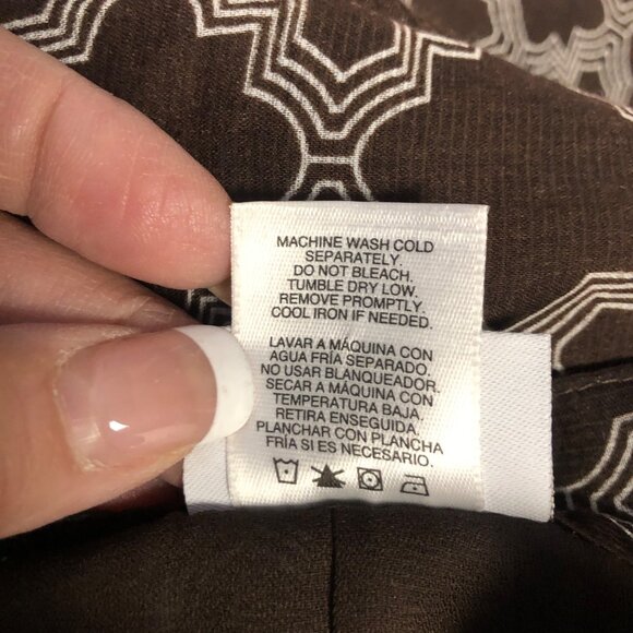 Jaclyn Smith Skirt Womens Sz 16 Brown White Lined Lightweight A-Line Office NEW - Picture 8 of 10